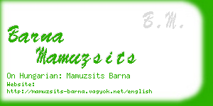 barna mamuzsits business card